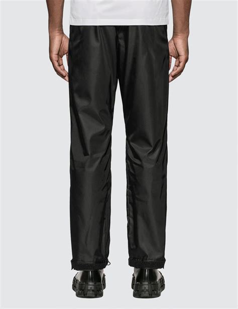 prada black nylon track pants|prada technical pants.